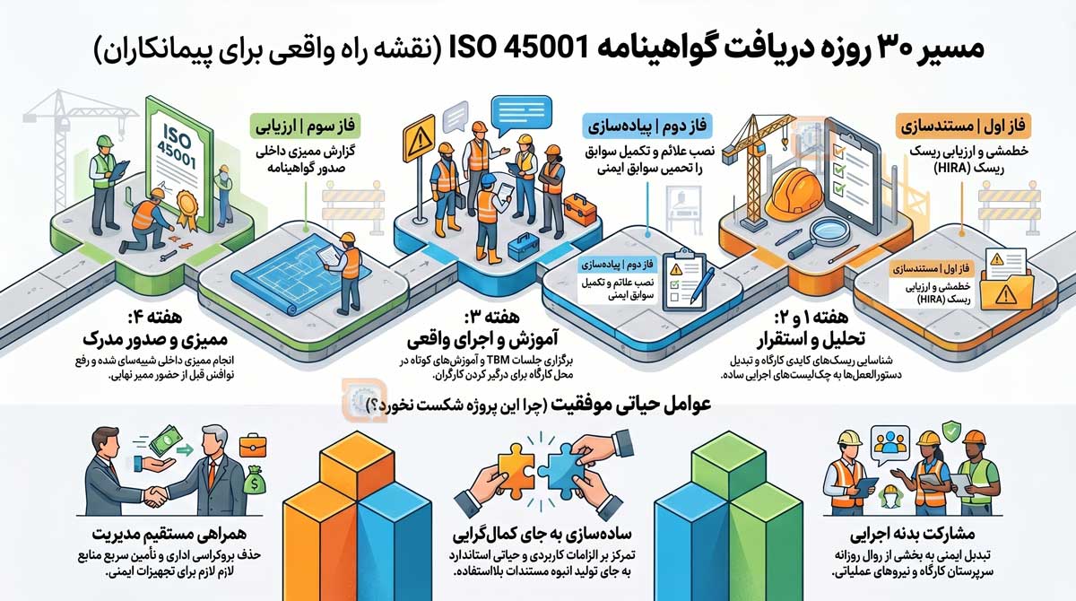 یک شرکت پیمانکاری چطور در ۳۰ روز ISO 45001 گرفت